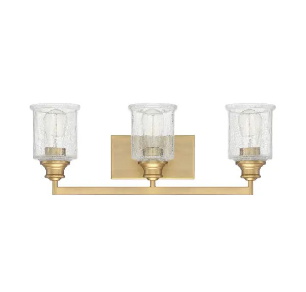 Hampton 3-Light Bathroom Vanity Light in Warm Brass - Image 4