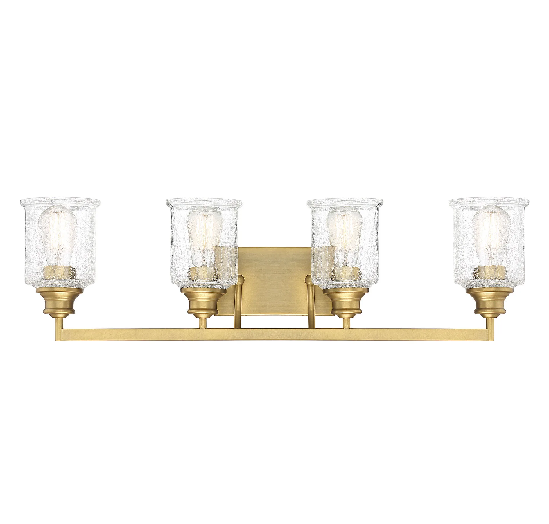 Hampton Four Light Bath Bar in Warm Brass