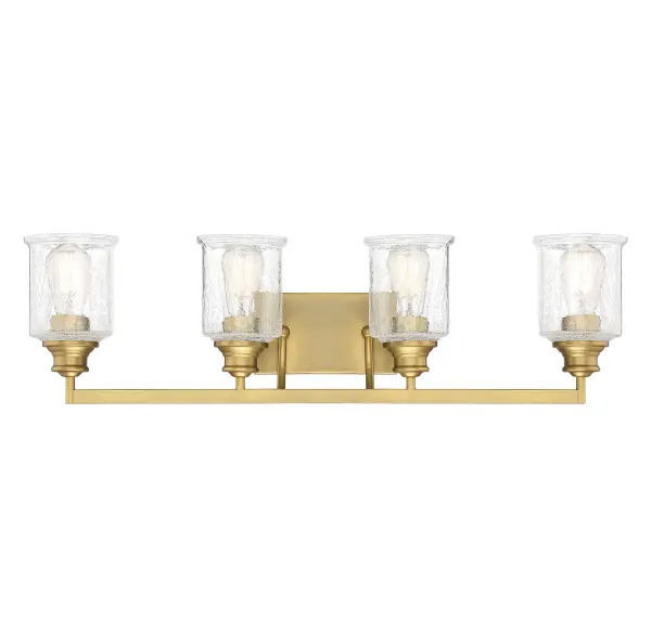 Hampton 4-Light Bathroom Vanity Light in Warm Brass - Image 2