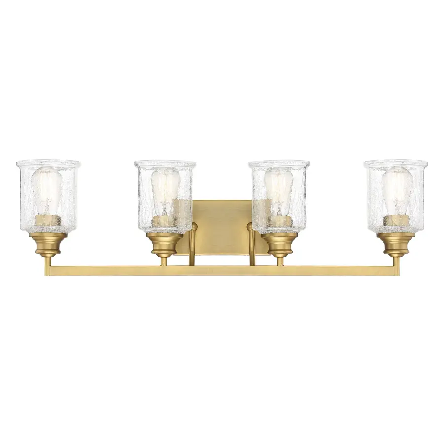 Hampton 4-Light Bathroom Vanity Light in Warm Brass - Image 2