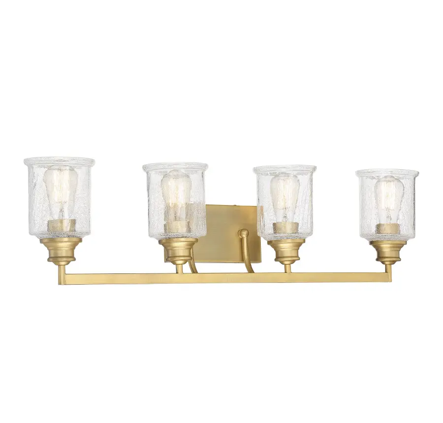 Hampton 4-Light Bathroom Vanity Light in Warm Brass - Image 6