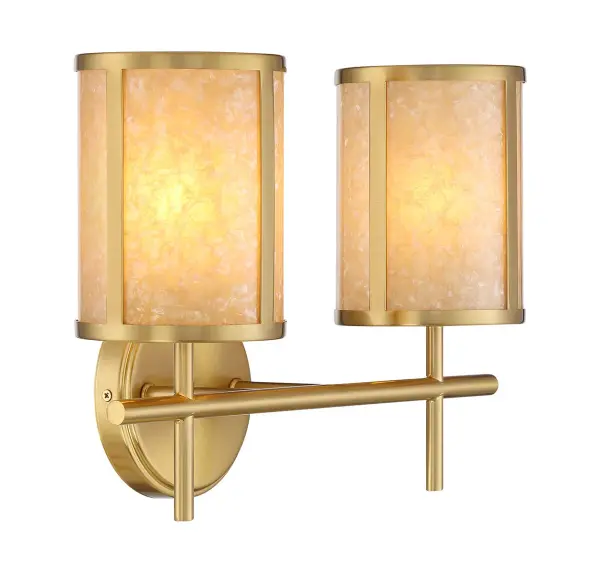 Camden 2-Light Bathroom Vanity Light in Warm Brass - Image 4