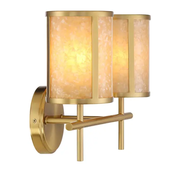 Camden 2-Light Bathroom Vanity Light in Warm Brass - Image 5