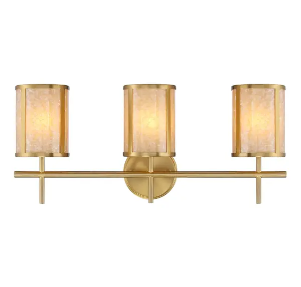 Camden 3-Light Bathroom Vanity Light in Warm Brass - Image 1