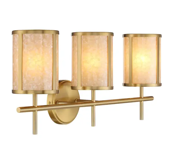 Camden 3-Light Bathroom Vanity Light in Warm Brass - Image 4