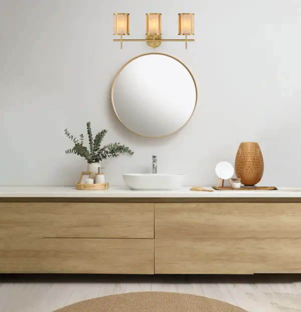 Camden 3-Light Bathroom Vanity Light in Warm Brass - Image 7