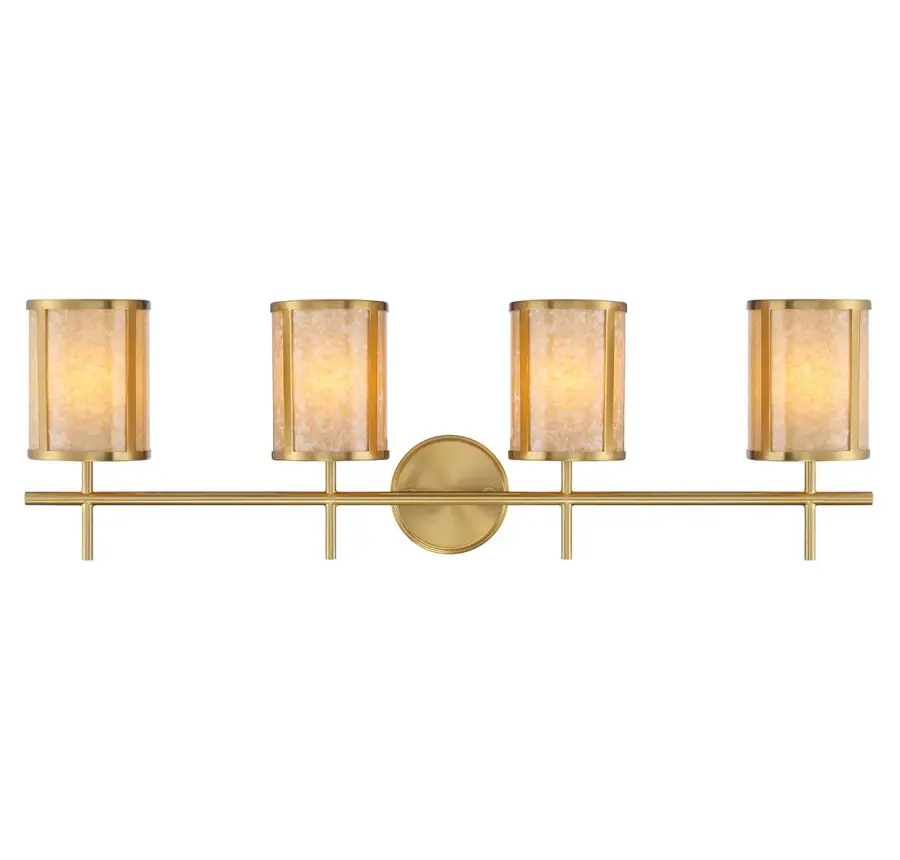 Camden Four Light Bathroom Vanity in Warm Brass - Image 1