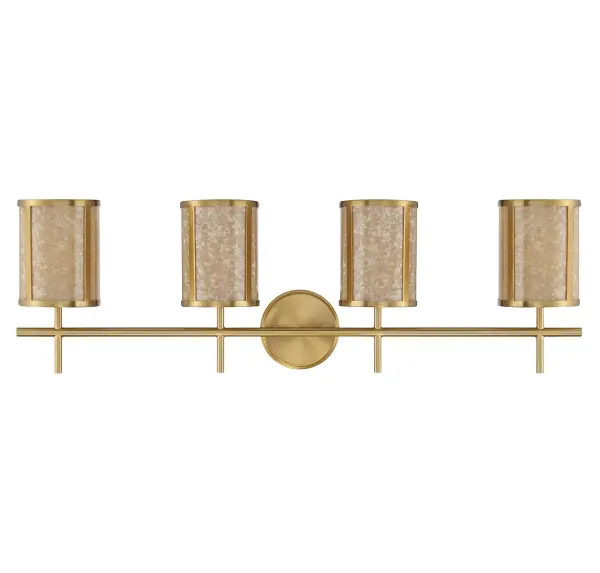 Camden 4-Light Bathroom Vanity Light in Warm Brass - Image 2