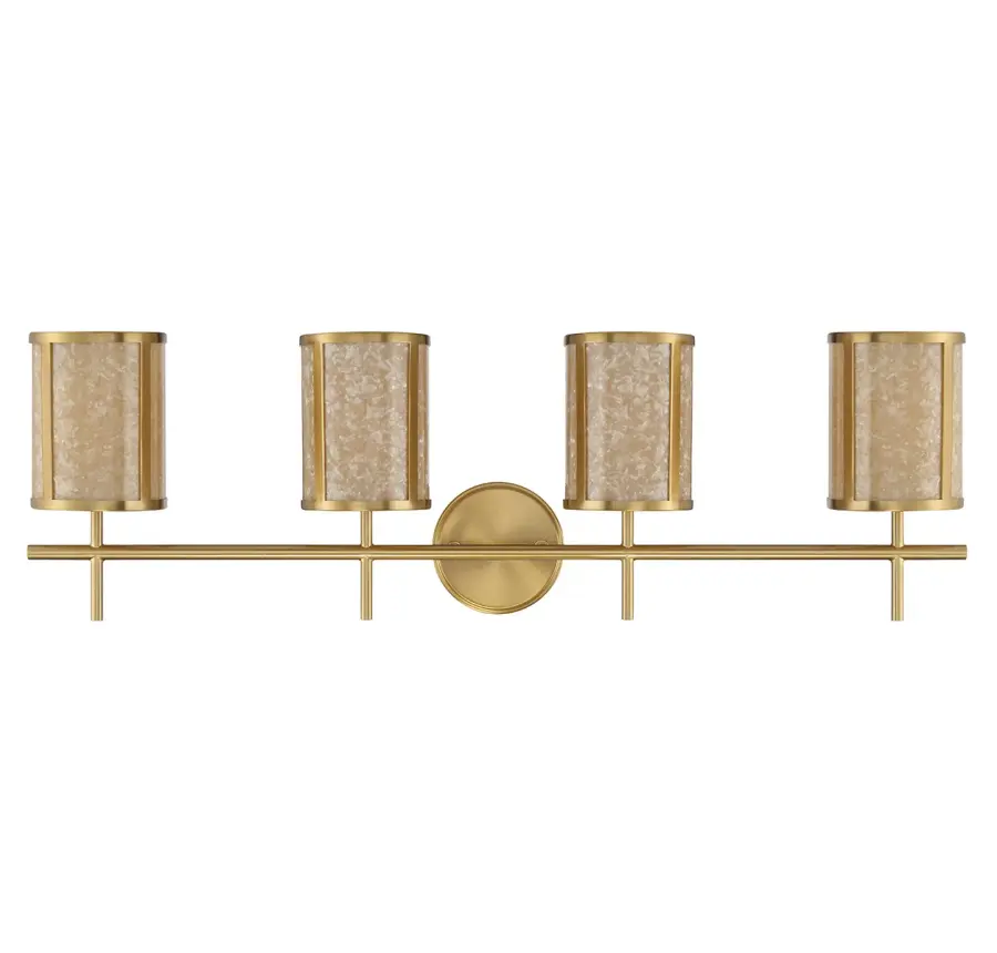Camden 4-Light Bathroom Vanity Light in Warm Brass - Image 2