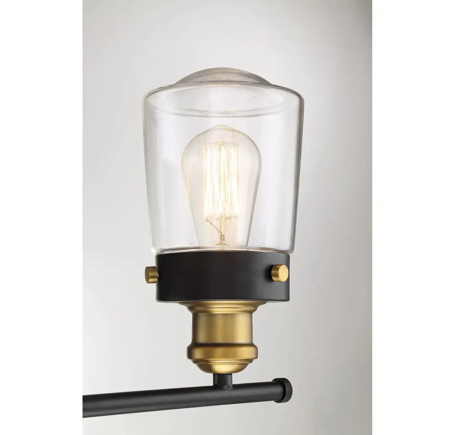 Macauley 3-Light Bathroom Vanity Light in Vintage Black with Warm Brass - Image 21