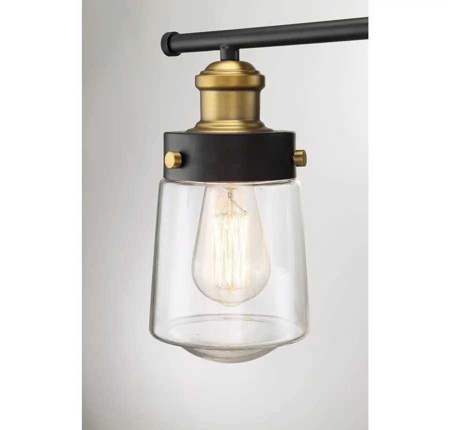 Macauley 3-Light Bathroom Vanity Light in Vintage Black with Warm Brass - Image 23