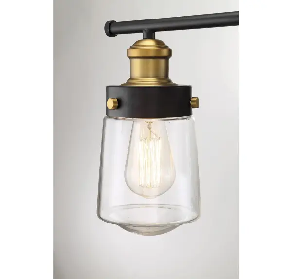 Macauley 3-Light Bathroom Vanity Light in Vintage Black with Warm Brass - Image 24