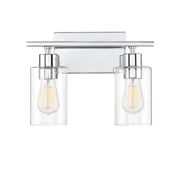 Lambert 2-Light Bathroom Vanity Light in Polished Chrome - Image 1