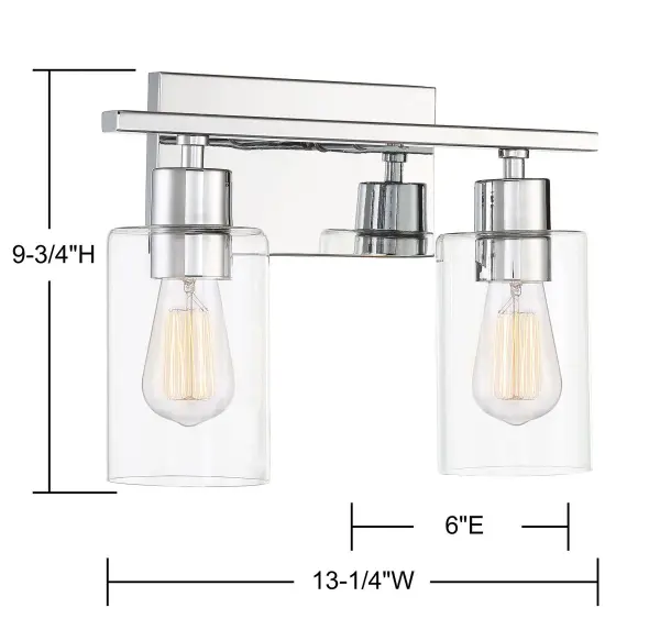 Lambert 2-Light Bathroom Vanity Light in Polished Chrome - Image 6