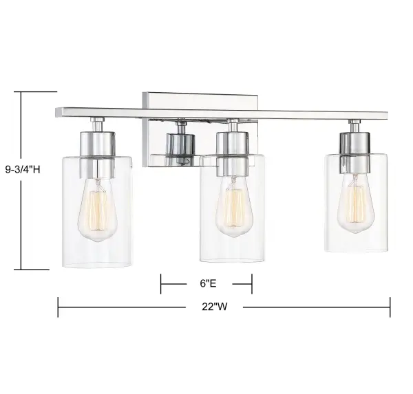 Lambert 3-Light Bathroom Vanity Light in Polished Chrome - Image 7