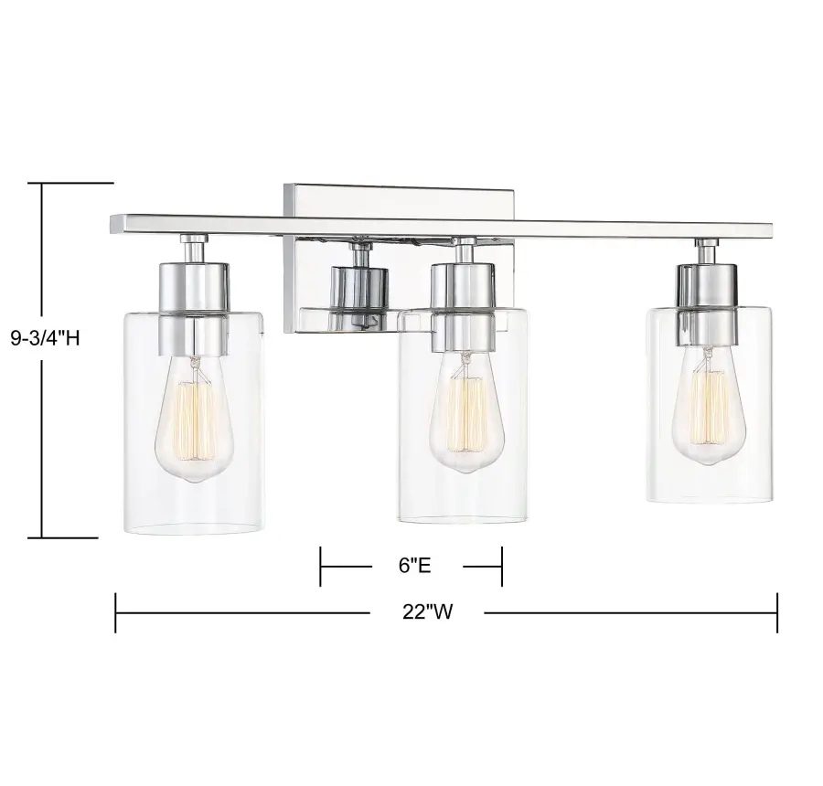 Lambert 3-Light Bathroom Vanity Light in Polished Chrome - Image 7