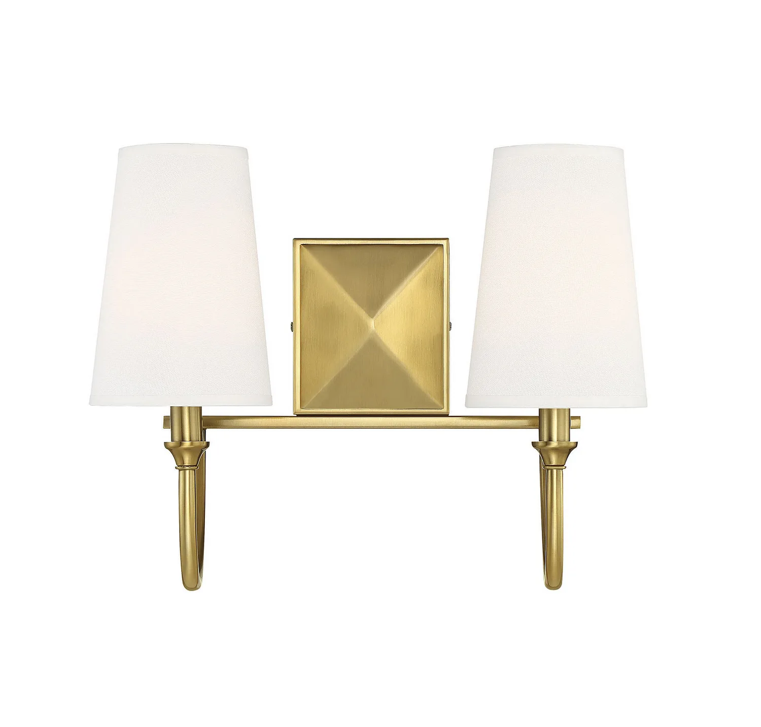 Cameron Two Light Bath Bar in Warm Brass