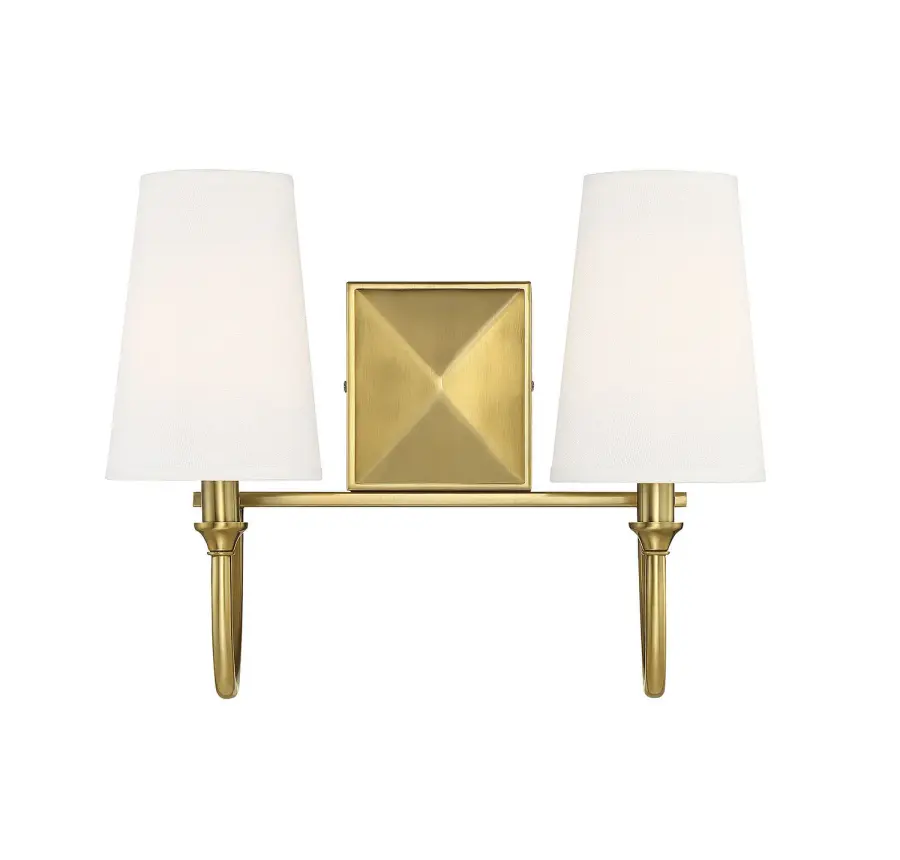 Cameron Two Light Bath Bar in Warm Brass - Image 1