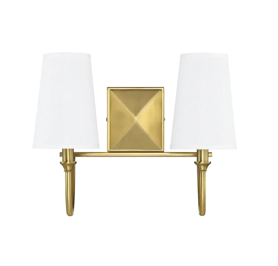 Cameron 2-Light Bathroom Vanity Light in Warm Brass - Image 3