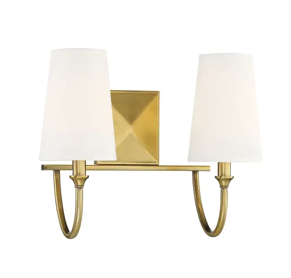 Cameron 2-Light Bathroom Vanity Light in Warm Brass - Image 5