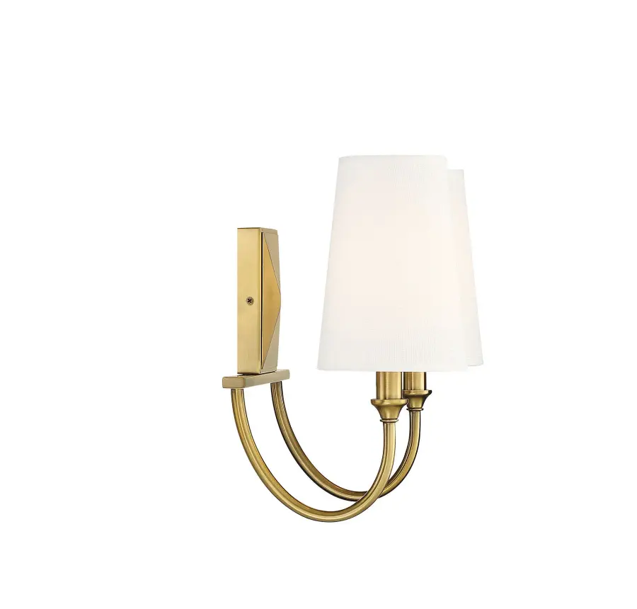 Cameron 2-Light Bathroom Vanity Light in Warm Brass - Image 9