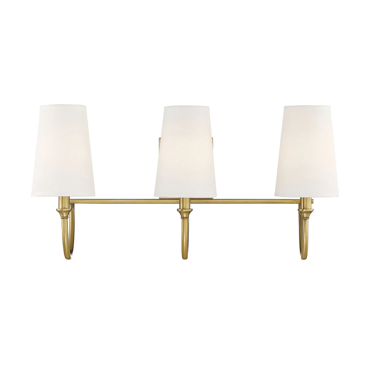 Cameron Three Light Bath Bar in Warm Brass