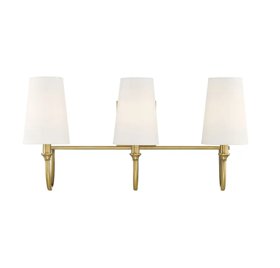 Cameron 3-Light Bathroom Vanity Light in Warm Brass - Image 2