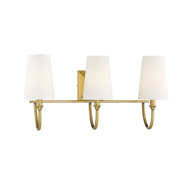 Cameron 3-Light Bathroom Vanity Light in Warm Brass - Image 5