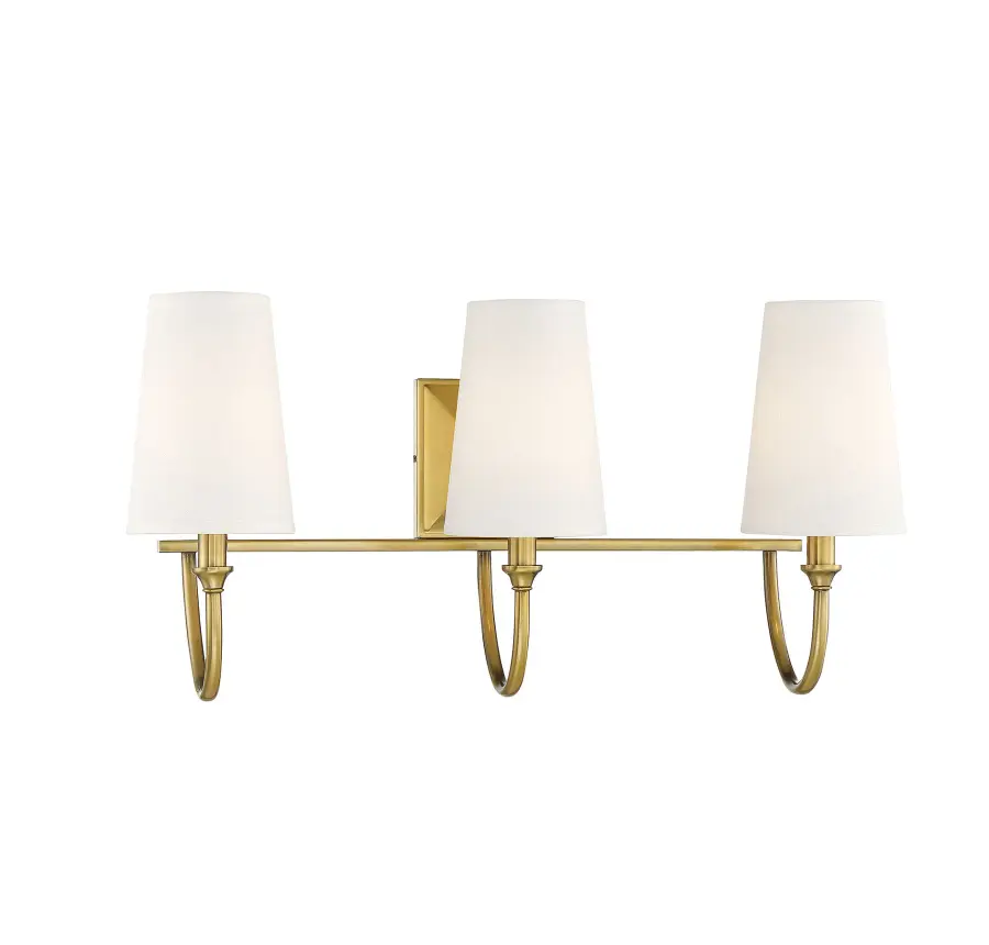 Cameron 3-Light Bathroom Vanity Light in Warm Brass - Image 5