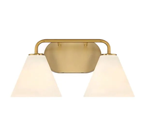 Blair Two Light Bathroom Vanity in Warm Brass - Image 1