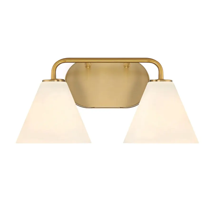 Blair Two Light Bathroom Vanity in Warm Brass - Image 1