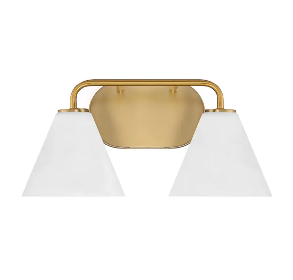 Blair Two Light Bathroom Vanity in Warm Brass - Image 2
