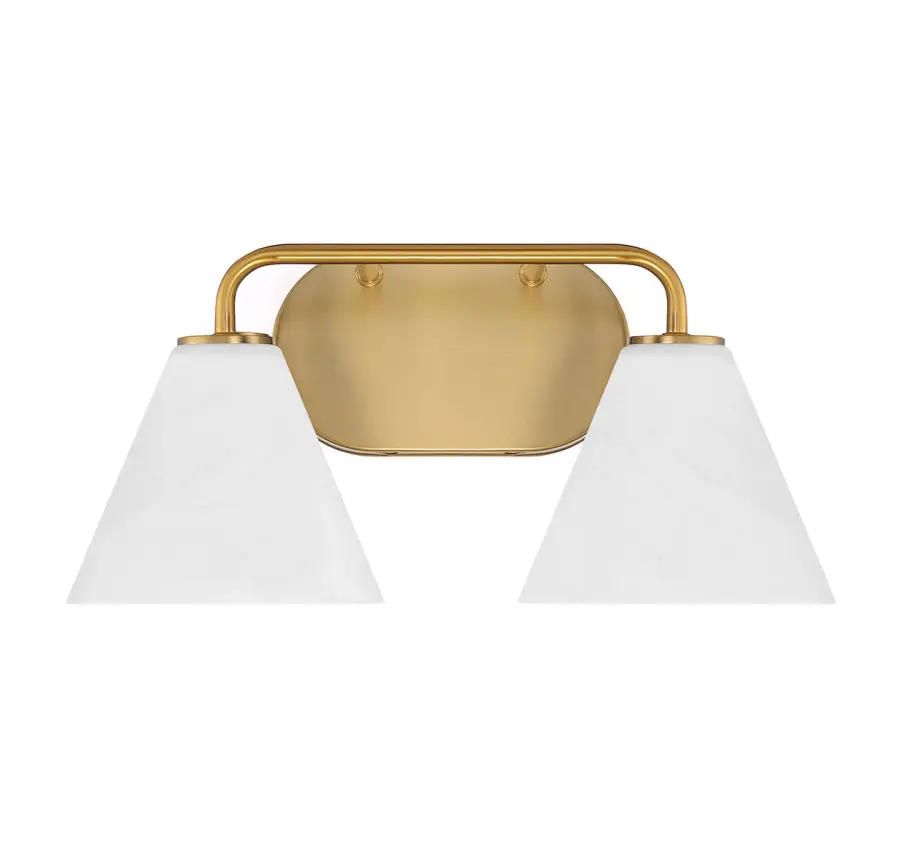 Blair Two Light Bathroom Vanity in Warm Brass - Image 2