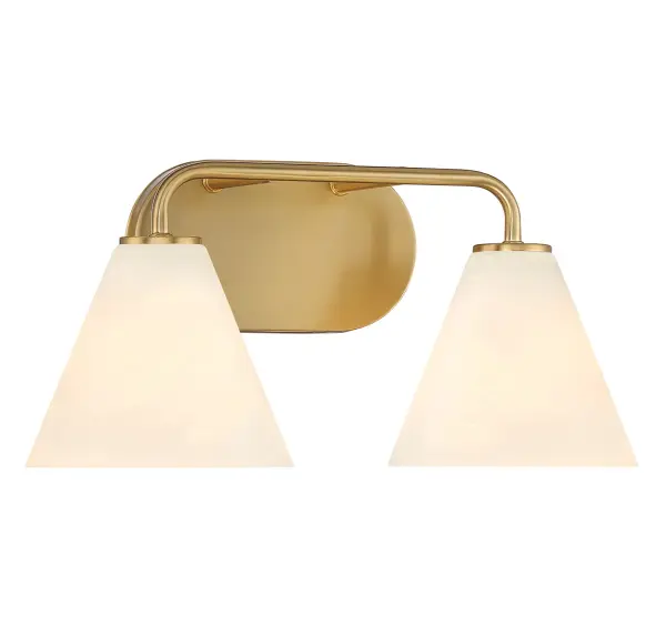 Blair Two Light Bathroom Vanity in Warm Brass - Image 3