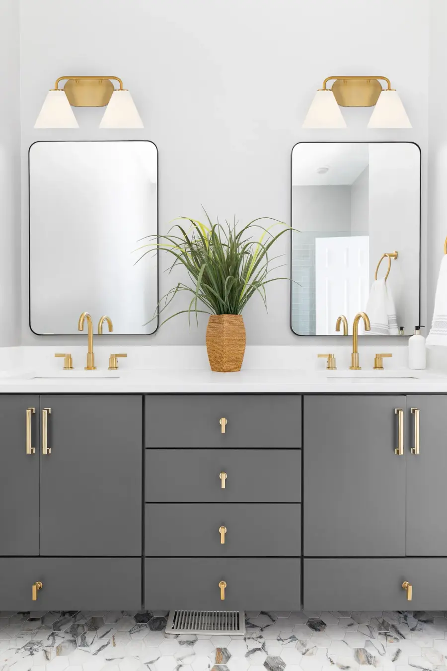Blair Two Light Bathroom Vanity in Warm Brass - Image 6