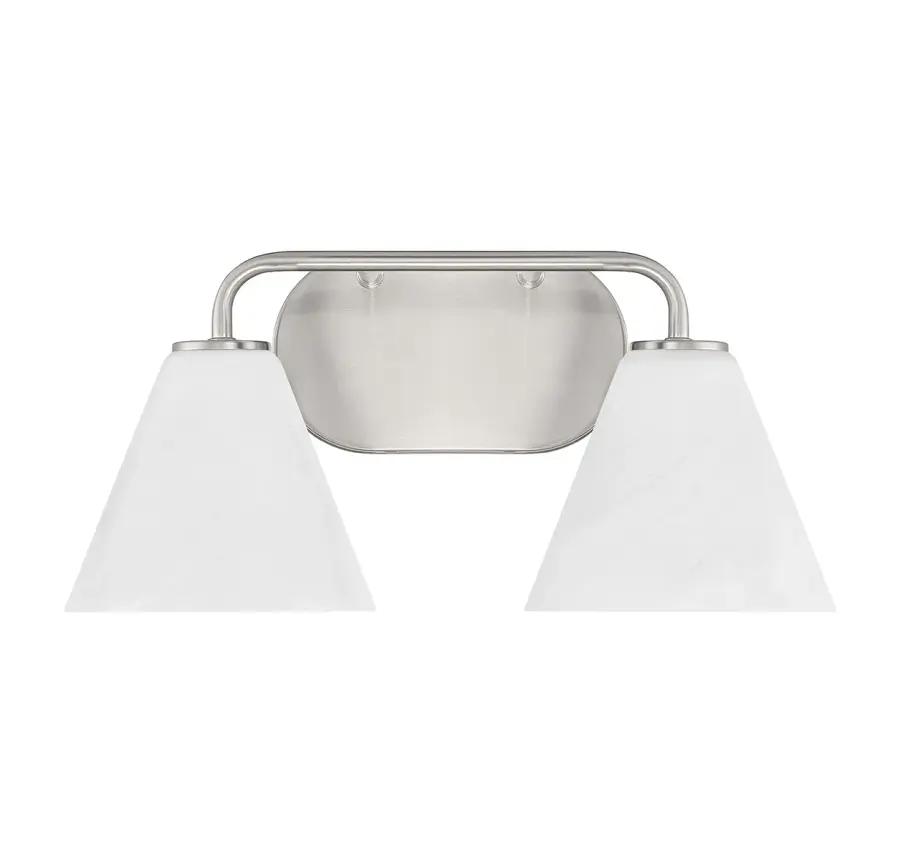 Blair 2-Light Bathroom Vanity Light in Satin Nickel - Image 2