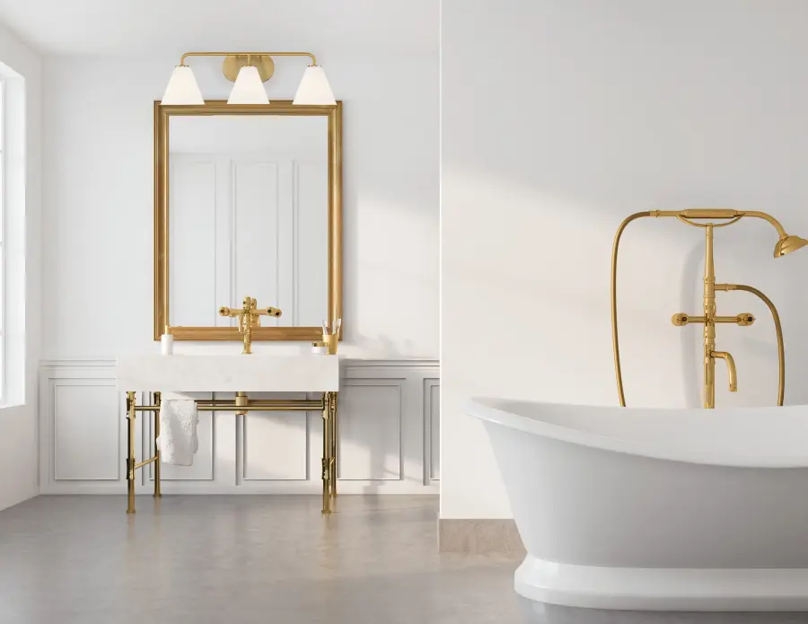 Blair 3-Light Bathroom Vanity in Warm Brass - Image 7
