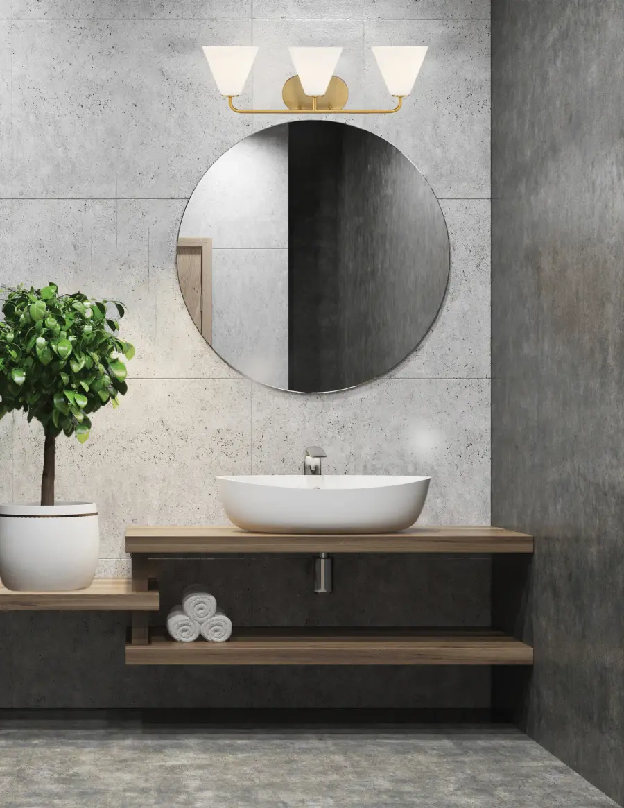 Blair 3-Light Bathroom Vanity in Warm Brass - Image 8