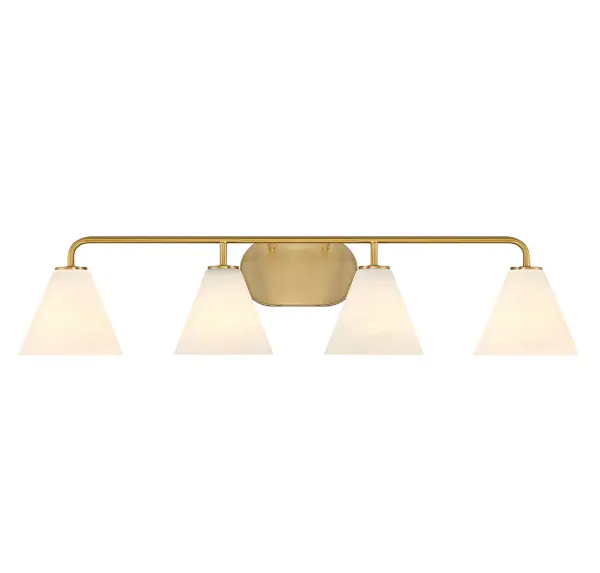 Blair 4-Light Bathroom Vanity in Warm Brass - Image 1