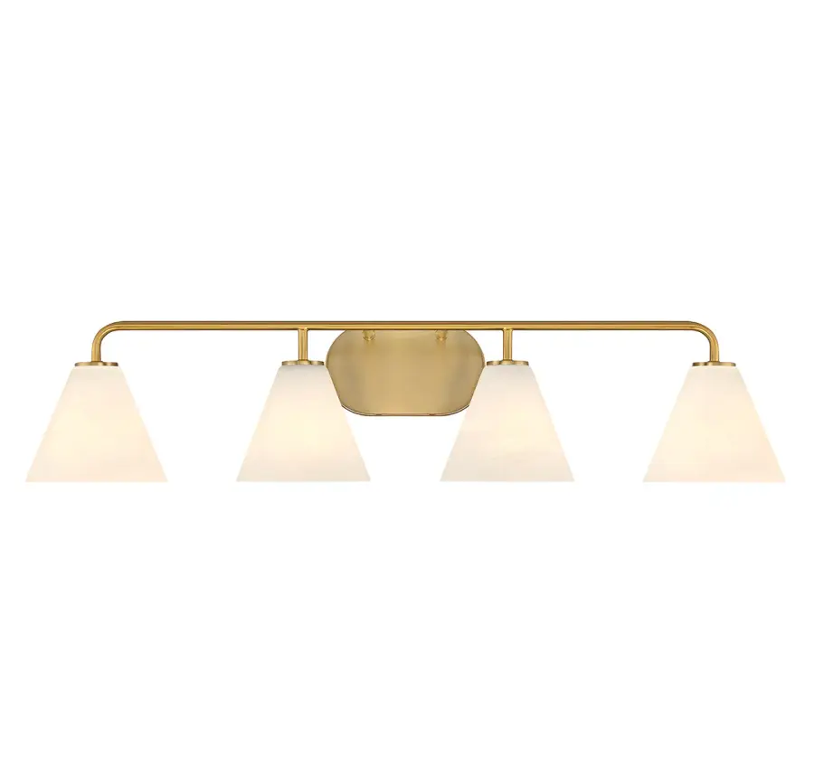 Blair 4-Light Bathroom Vanity in Warm Brass - Image 1