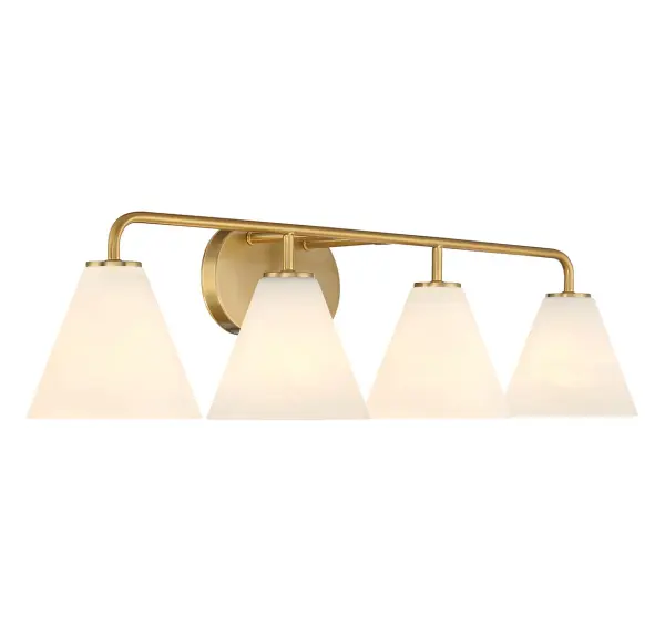 Blair 4-Light Bathroom Vanity in Warm Brass - Image 4