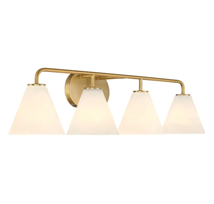 Blair 4-Light Bathroom Vanity in Warm Brass - Image 4