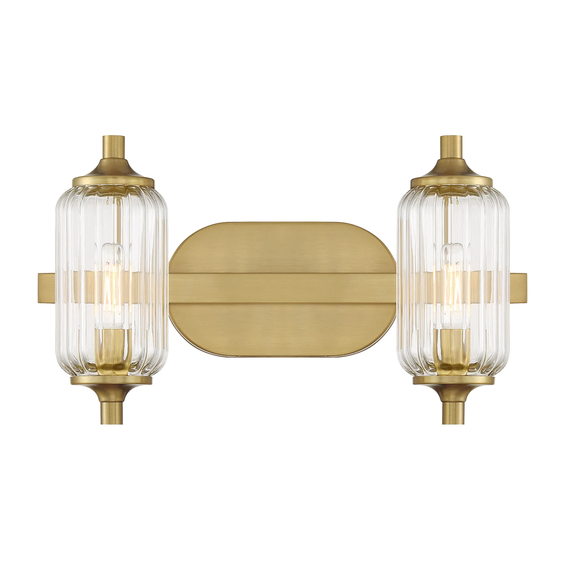Holton Two Light Bathroom Vanity in Warm Brass