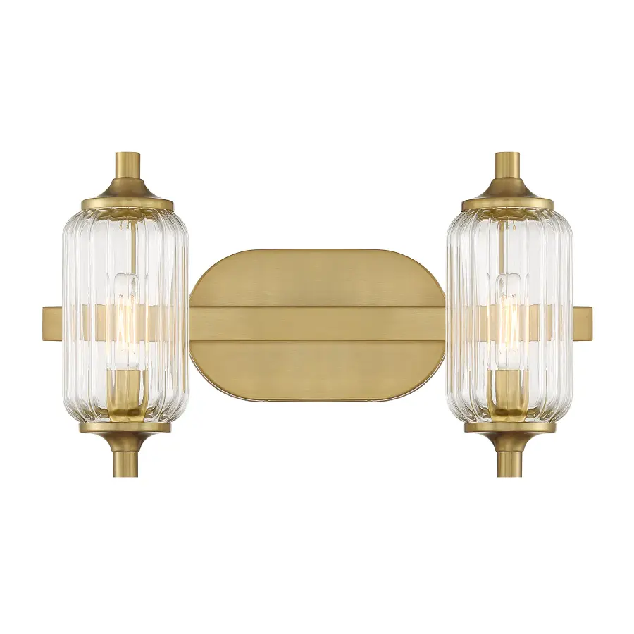 Holton Two Light Bathroom Vanity in Warm Brass - Image 1