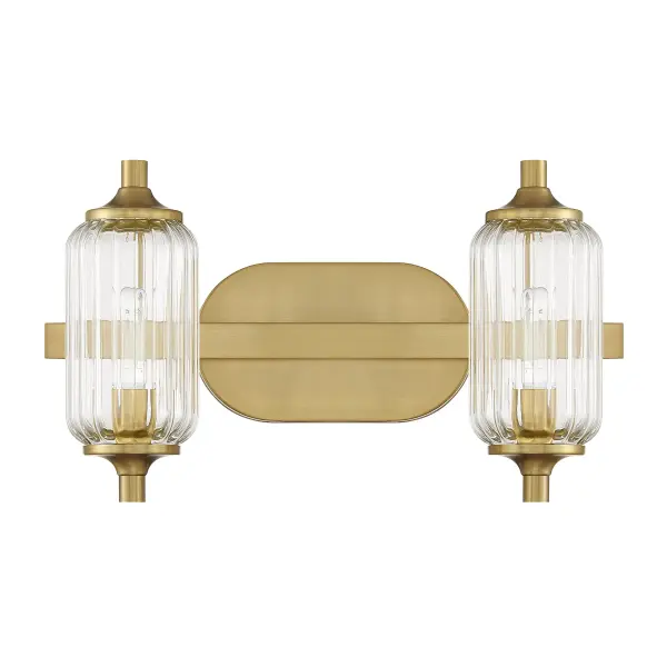 Holton Two Light Bathroom Vanity in Warm Brass - Image 2