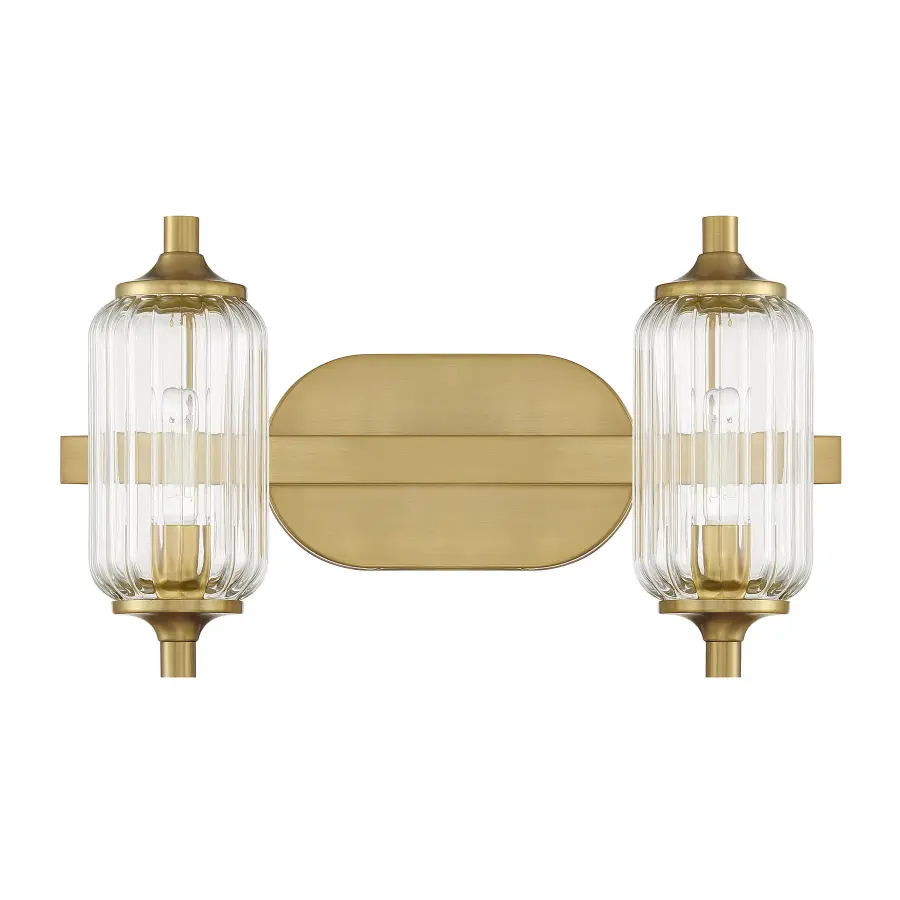 Holton Two Light Bathroom Vanity in Warm Brass - Image 2