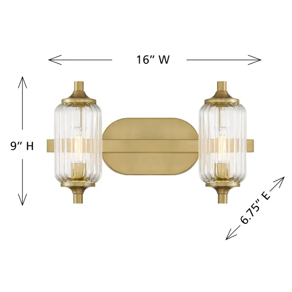 Holton Two Light Bathroom Vanity in Warm Brass - Image 6