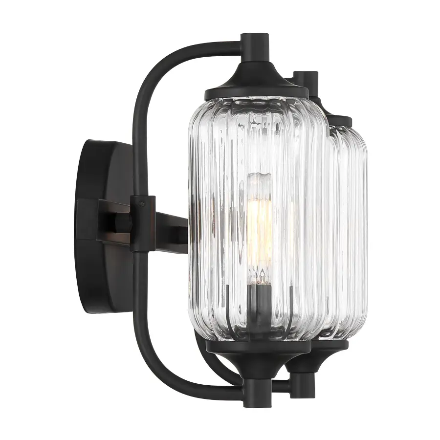 Holton 2-Light Bathroom Vanity Light in Matte Black - Image 5