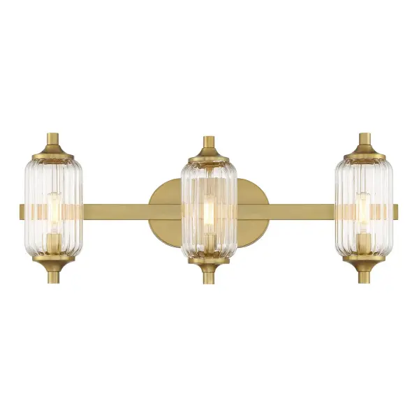 Holton 3-Light Bathroom Vanity in Warm Brass - Image 1