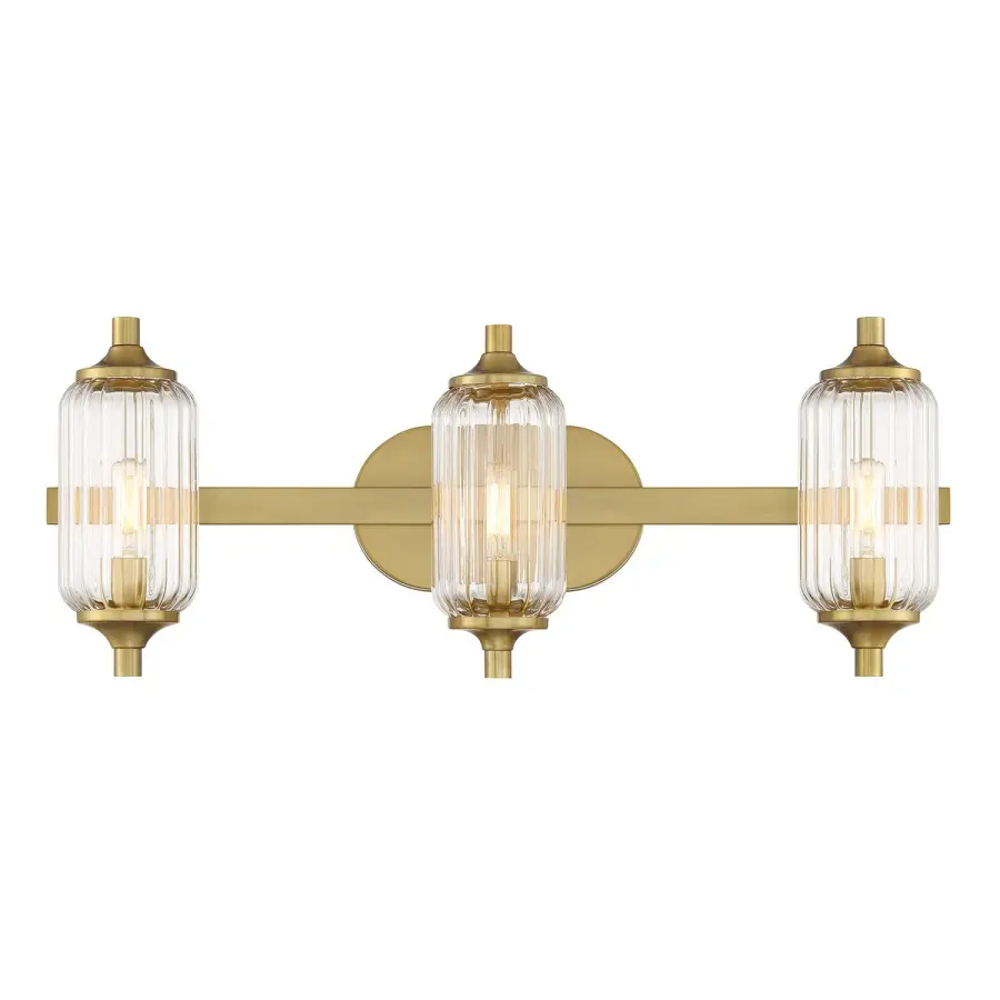 Holton 3-Light Bathroom Vanity in Warm Brass - Image 1